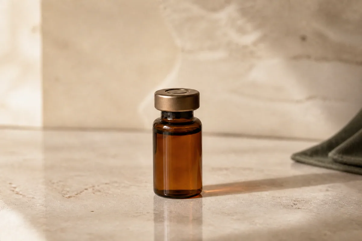 L-Carnitine wellness injection vial in a minimal wellness setting